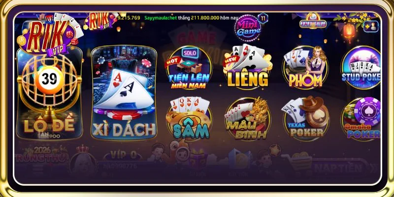 Trải nghiệm cá cược với game bài tại cổng RIKVIP cực đỉnh